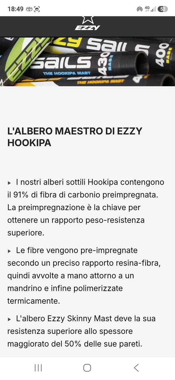 Ezzy Sails - Hookipa 430 91% carbon